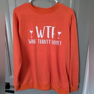 Womans Medium Orange Sweatshirt For Thanksgiving